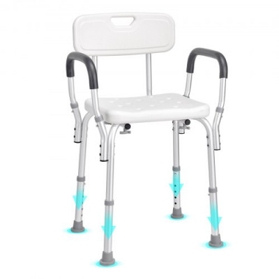 VEVOR Asiento de ducha Silla de ducha de baño Altura ajustable Carga 350 lbs