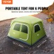 VEVOR Tienda de Campaña para Senderismo 305x275x200cm Tienda de Camping para 6 Personas Carpa para Acampar Ligera Impermeable con Puerta Ventana Instalación Fácil para Camping de Familia al Aire Libre