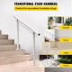 Buy Stair Handrail Length 91.4cm, Stair Railing Height 86.4cm, Outdoor Handrail Thickness 2mm, Handrails for Outdoor and Indoor, Adjustable Range White Color