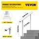 Buy Stair Handrail Length 91.4cm, Stair Railing Height 86.4cm, Outdoor Handrail Thickness 2mm, Handrails for Outdoor and Indoor, Adjustable Range White Color