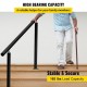 Buy Stair Handrail Length 91.4cm, Stair Railing Height 86.4cm, Outdoor Handrail Thickness 2mm, Handrails for Outdoor and Indoor, Adjustable Range Black Color