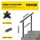 Buy Stair Handrail Length 91.4cm, Stair Railing Height 86.4cm, Outdoor Handrail Thickness 2mm, Handrails for Outdoor and Indoor, Adjustable Range Black Color