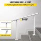 Buy Stair Handrail Length 121.9 cm, Stair Railing Height 86.4 cm, Outdoor Handrail with 2 mm Thickness, Handrails for Outdoor and Indoor Adjustable Range White Color