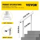 Buy Stair Handrail Length 121.9 cm, Stair Railing Height 86.4 cm, Outdoor Handrail with 2 mm Thickness, Handrails for Outdoor and Indoor Adjustable Range White Color