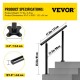 Buy Stair Handrail Length 121.9 cm, Stair Railing Height 86.4 cm, Outdoor Handrail with 2 mm Thickness, Handrails for Outdoor and Indoor, Adjustable Range Black Color