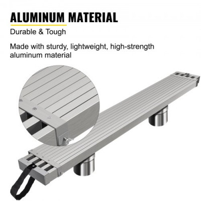 Tablón de trabajo de aluminio VEVOR, tablón telescópico de 13 pies con tablón de andamio de capacidad de 440 lb