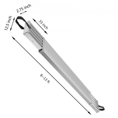 Tablón de trabajo de aluminio VEVOR, tablón telescópico de 13 pies con tablón de andamio de capacidad de 440 lb