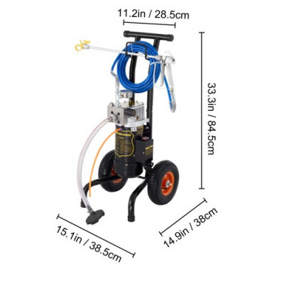 Pistola para Pintar Pulverizador de pintura eléctrica 0,9kW Mangueras Pistola pulverizadora sin aire 1,9L/min máx Pulverizador de pintura