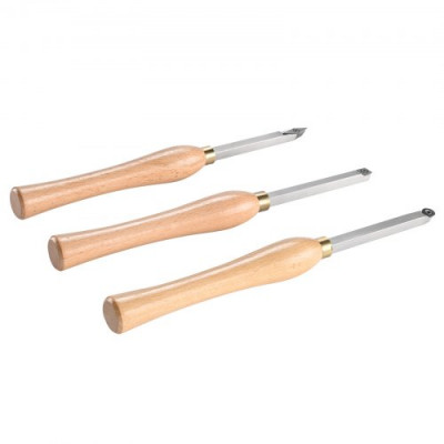 VEVOR Herramientas de Torneado de Madera 3 PCS Herramientas de Torno de Madera con Cortador de Carburo de Diamante Cuadrado Redondo con Asas Cómodas Caja 200mm 395x150x80mm Herramientas de Carpintería