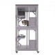 Comprar Jaula para Gatos Jaula de 3 Niveles con Ruedas Bloqueables Recinto para Gatos Giratorio de 360° 760x865x1630 mm con Caja de Descanso para 1-2 Gatos Animales Pequeños Conejos, Interior y Exterior