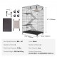 Buy Cat Cage 4 Levels 90x60x133 cm Large Cage with Lockable Wheels 360° Rotating Removable Iron Inner Enclosure 3 Ladders 1 Hammock for 1-3 Cats Small Animals Rabbits