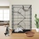 Koop Kattenkooi 4 niveaus 90x60x133 cm Grote kooi met afsluitbare wielen 360° draaibaar Afneembare ijzeren binnenbehuizing 3 ladders 1 hangmat voor 1-3 katten Kleine dieren Konijnen