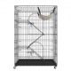 Koop Kattenkooi 4 niveaus 90x60x133 cm Grote kooi met afsluitbare wielen 360° draaibaar Afneembare ijzeren binnenbehuizing 3 ladders 1 hangmat voor 1-3 katten Kleine dieren Konijnen