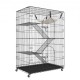 Comprar Jaula para Gatos 4 Niveles 90x60x133 cm Jaula Grande con Ruedas Bloqueables Giratoria 360° Recinto Interior de Hierro Desmontable 3 Escaleras 1 Hamaca para 1-3 Gatos Pequeños Animales Conejos