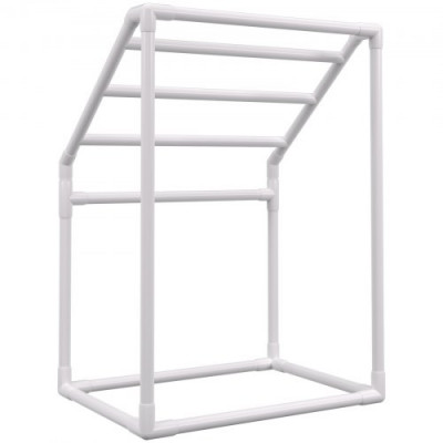 VEVOR Toallero Independiente de 5 Barras Toallero de Baño Blanco Toallero de PVC Carga de 25 kg Organizador de Servilletas Fácil de Montar Colgador de Toallas para Piscina Baño Spa Exterior Interior