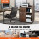 Buy Drawer Printer Stand Mobile Printer Shelf 60x40x80 cm Wooden Printer Stand with 2 Power Outlets and 2 USB Ports for File Storage in Office Home