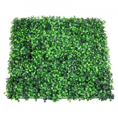 Hierba Artificial Verde de 12 Piezas 50,8 x 50,8 cm, Panel de Boj de Hiedra Artificial de Alta Densidad contra UV y 100% PE, Plantas Artificiales Decorativas para Pared, Jardines, Patio Trasero