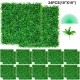 Buy 24 Pcs 10x10 Inch Artificial Green Grass, High Density UV Resistant 100% PE Artificial Ivy Boxwood Panels, Decorative Artificial Plants for Wall, Gardens, Backyard