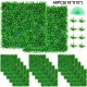 Buy 48Pcs 10x10 Inch Artificial Green Grass, High Density UV Resistant 100% PE Artificial Ivy Boxwood Panels, Decorative Artificial Plants for Wall, Gardens, Backyard