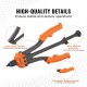 Buy Manual Rivet Nut Riveter 35cm Threaded Insertion Pliers with 7 Mandrels 70 Nuts in 7 Sizes Riveting Tool with Portable Case for DIY Construction