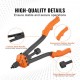 Buy Manual Nut Riveter 41cm Threaded Insert Pliers with 13 Mandrels 186 Nuts Riveting Tool Diverter Button Portable Carrying Case for Automotive DIY