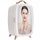 Buy Mini Fridge Small Cosmetic Refrigerator 6L 8 Cans 330ml Mini Portable Refrigerator with HD Mirror and LED Light Temperature of 15 °C