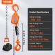 Buy Mini Manual Lever Hoist 0.5T Ratchet Chain Hoist Handling Lifting 2.8m Carbon Steel G80 Weston Brake Chain Guide Hook with Double Ratchet 360° for Goods