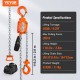 Buy Mini Manual Lever Hoist 0.25T Ratchet Chain Hoist Lifting Handling 2.8m Carbon Steel G80 Weston Brake Double Ratchet Chain Guide Hook 360° for Goods