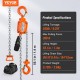 Buy Mini Manual Lever Hoist 0.25T Ratchet Chain Hoist Handling Lifting 1.4m Carbon Steel G80 Weston Brake Chain Guide Hook with Double Ratchet 360° for Goods