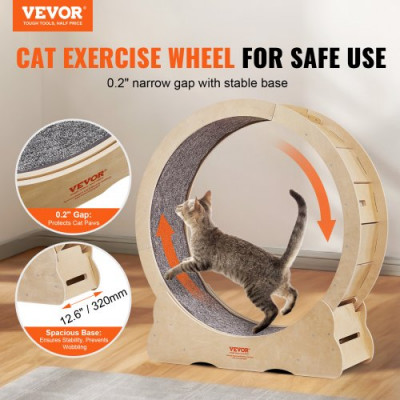 VEVOR Rueda de Ejercicio para Gatos Rueda de Correr Interior 910 mm Rueda para Correr Alfombrilla Desmontable y Rompecabezas para Correr, Caminar y Entrenar Adecuado para la Mayoría de los Gatos