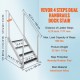 Buy Dock Ladder Adjustable Height 75-96 cm Pontoon Boat Ladder 4 Steps Aluminum Alloy Load 226 kg with Handrail Non-slip Rubber Mat for Boarding Boat Pool