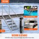 Comprar Escada de doca com altura ajustável 109-130 cm Escada de barco pontão 6 degraus Carga de liga de alumínio 226 kg com corrimão Tapete de borracha antiderrapante para piscina de barco de embarque