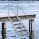 Koop Dockladder Verstelbare hoogte 109-130 cm Pontonbootladder 6 treden Aluminiumlegering Belasting 226 kg met leuning Antislip rubberen mat voor instapboot Zwembad