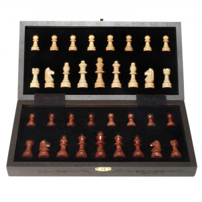 VEVOR Juego de ajedrez 29 cm tablero de ajedrez magnético plegable portátil de madera, 2 reinas adicionales, juego completo de tablero de ajedrez, regalo de viaje para principiantes, adultos y niños