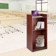 Buy Wooden Standing Podium 60x40x120 cm Portable Standing Podium 60kg Capacity, Durable Walnut MDF Wood, Rolling Wooden Podium with 4 360° Swivel Casters for Restaurants, Churches