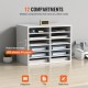 Buy Wooden Literature Organizer Chipboard 12 Compartment Document Storage Rack 52x30.5x41 cm Literature Sorter with Adjustable Shelves for Office, White