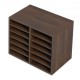 Koop Houten lectuurorganizer spaanplaat 12 compartimenten documentopbergrek 52x30,5x41 cm lectuursorteerder met verstelbare planken voor kantoor, bruin