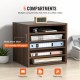 Koop Houten lectuurorganizer spaanplaat 5 compartimenten documentopbergrek 35,5x30,5x33 cm lectuursorteerder met verstelbare planken voor kantoor, bruin