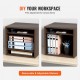 Buy Wooden Literature Organizer Chipboard 5 Compartment Document Storage Rack 35.5x30.5x33 cm Literature Sorter with Adjustable Shelves for Office, Brown