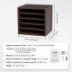 Buy Wooden Literature Organizer Chipboard 5 Compartment Document Storage Rack 35.5x30.5x33 cm Literature Sorter with Adjustable Shelves for Office, Brown