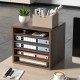 Koop Houten lectuurorganizer spaanplaat 5 compartimenten documentopbergrek 35,5x30,5x33 cm lectuursorteerder met verstelbare planken voor kantoor, bruin