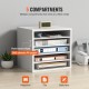 Koop Houten lectuurorganizer spaanplaat 5 compartimenten documentopbergrek 35,5x30,5x33 cm lectuursorteerder met verstelbare planken voor kantoor, wit