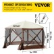 VEVOR Tienda Refugio Emergente para Acampar Parasol de 6 Lados con Ventanas de Malla, Bolsa de Transporte Portátil, Estacas para el Suelo, Tiendas de Campaña Grandes para Acampar al Aire Libre, Césped