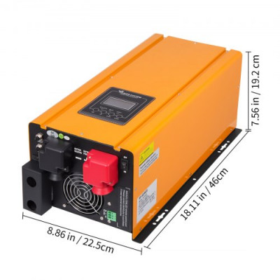 Inversor de Corriente, 220/230/240 V AC Convertidor de Corriente, 3 kW Transformador Onda Sinusoidal Pura, Convertidor Onda Sinusoidal Pura con Ventilador Inteligente, para Electrodomésticos