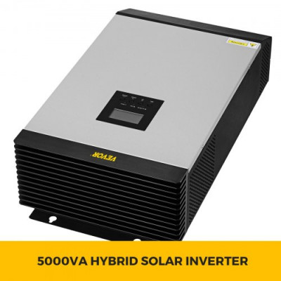 Inversor Solar 5000VA Inversor de Corriente Inversor de Corriente para Coche Inversor de Corriente DC 48V a 230V AC Inversor para Automóvil con Cargador de CA y Controlador Solar MPPT