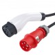 Comprar Cargador Portátil para Vehículos Eléctricos Tipo 2 IEC6219 Cargador para Coche Eléctrico 32 A 7,36 kW Monofásico 22 kW Cable de Carga Trifásico 7,5 m CEE 32 Enchufe LCD IP66 con Bolsa Gancho