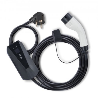 VEVOR Cargador EV Portátil Tipo 2 Cargador de Coche Eléctrico 16 A 3,7 kW con 8,6 m CEE 7/7 Plug Estación de Carga IEC62196 Impermeable IP66 con Bolsa de Almacenamiento Gancho Cable de Carga