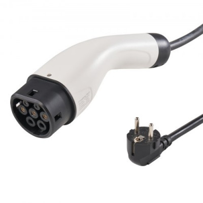 VEVOR Cargador EV Portátil Tipo 2 Cargador de Coche Eléctrico 16 A 3,7 kW con 8,6 m CEE 7/7 Plug Estación de Carga IEC62196 Impermeable IP66 con Bolsa de Almacenamiento Gancho Cable de Carga