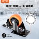 Buy Set of 4 Industrial Furniture Caster Wheels, 76.2mm PVC Silent Casters with A/B Locking Brake, 113kg Load Capacity Per Wheel for Workbench Carts