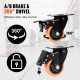 Buy Set of 4 Industrial Furniture Caster Wheels, 76.2mm PVC Silent Casters with A/B Locking Brake, 113kg Load Capacity Per Wheel for Workbench Carts